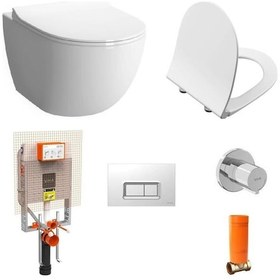 Resim Vitra 800-1868 Sento Rim-Ex Asma Klozet + Vitra Gömme Rezervuar 