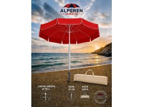 Resim Alperen Şemsiye Alperen Semsiye Plaj Şemsiyesi Gri+Çanta+Kazık 