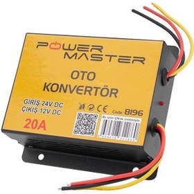 Resim POWERMASTER PM-8196 24V DC / 12V DC 20 AMPER OTO KONVERTÖR 
