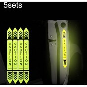 Resim Sones 5 Takım Araba Açılış Kapısı Çarpışma Önleyici Güvenlik Uyarı Reflektörü Floresan Yeşil 