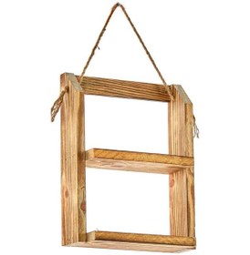 Resim DEKORATİF YAKMA AHŞAP ÇOK AMAÇLI BANYO MUTFAK RAF 