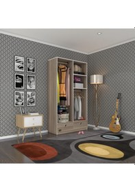 Resim Kenzlife giysi dolabı 2 bölmeli 2 çekmeceli bedri 182*100*42 crd 