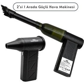 Resim R-400 Mini Şarjlı Hava Üfleyici Ve Vakumlu El Süpürgesi - 110.000 Rpm Güçlü Motor, Led Işıklı, 2'si 1 Arada 1 Adet 