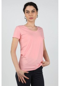 Resim Kadın Süprem Kısa Kollu Tişört Pembe 