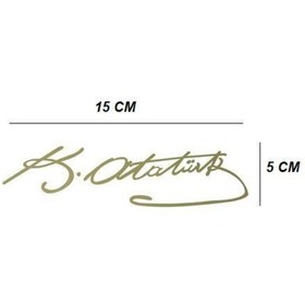 Resim MOTOLİNAS Kemal Atatürk Imza Sticker 4*15cm Folyo Parlak Krom Adet Fiyat 