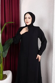 Resim Butik Siyah Adriana Kumaş Ferace Modelimiz 