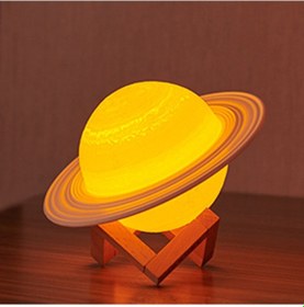 Resim Saturn Lamp Şarj Edilebilir Uzaktan Kumandalı Ve Dokunmatik Gece Lambası Qd 