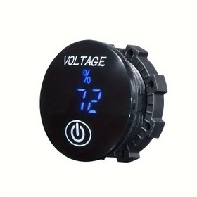 Resim 1 adet DC 4-36V Araba Motosiklet LED Panel Dijital Voltaj Voltmetre Metre Pil Kapasitesi Ekran Volt Dokunmatik AÇMA KAPAMA Anahtarı ile 