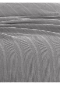 Resim Çift Kişilik Waffle Pike 210x230cm, %100 Pamuk, Petekli Pike Gri 