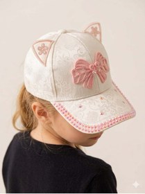 Resim benitto kids Kitti 5-8 Yaş Boncuk Süslemeli Kız Çocuk Kep Şapka 