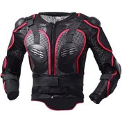Resim Cbtx Global Ghost Racing F060 Motosiklet Binme Koruyucu Dişli Göğüs Dirsek Pedi Düşme Koruma Zırh Elbisesi 3XL Kırmızı - Siyah 
