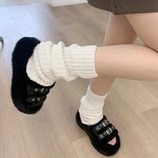 Resim 1 Çift Kadın Japon Lolita Tarzı Orta Baldır Çorap - Düz Renkli Dikey Çizgili Kabartma Desen, Rahat Kışlık Sıcaklık, Elde Yıkama, Şirin Çoraplar 