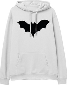 Resim Baskılı Beyaz Hoodie 