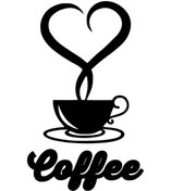 Resim Genel Markalar Love Coffee Sticker Oto Motor Laptop Duvar Folyo Sticker 60x96 cm 