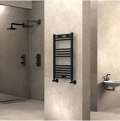 Resim Radiva Banyo Ve Mutfak Için Havlupan 500x800 Düz Mat Siyah 