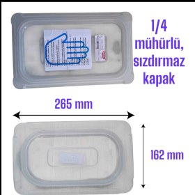 Resim 1 Adet 1/4 Mühürlü, Sızdırmaz Gastronom Küvet Kapağı ( Hem Polikarbon, Hem Polipropilen, Hemde Çelik 1/4 Gastronom Küvetler ile Uyumludur) 