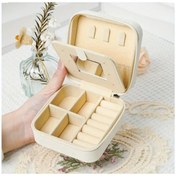 Resim Yasee Suni Deri Mücevher Kutusu Fermuarlı Kapatma, Dahili Ayna 