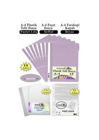Resim Telli Dosya Plastik A4 10 Lu Poşet Dosya 50 Li A4 Fotokopi Kağıdı 100 Adet 1 Paket Ekonomik Kaliteli Şeffaf Kapak Dosya Diğer 