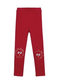 Resim Lovetti Kırmızı Kız Çocuk Crazy Eyes Baskılı Şardonlu Tayt 9347K014 Kırmızı 