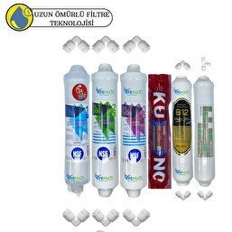 Resim Pemax Water Solutions Kapalı Kasa Su Arıtma Cihazlarına Uygun Sertifikalı 6lı Orijinal LG Kuno Mebran-B12 Alkali Set 