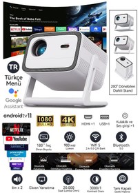 Resim Wanbo Vali 1 Projeksiyon Cihazı 900 Ansı Lümen, Android Tv, Dah 