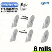 Resim 6 rulo paketi, her ruloda 230 çıkartma bulunur/rulo 1.57"x1.18" (40x30mm), M110/M221/M220/M120/M200 ile uyumlu, barkod/adres/posta/lojistik/iş/eğitim evi çıkartmaları 