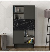 Resim Dekorister Radica Kitaplık Antrasit- Mermer 