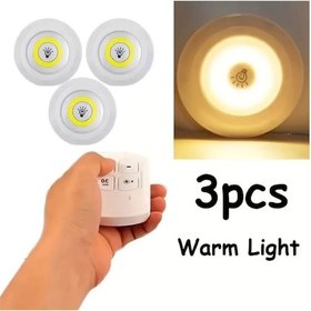 Resim Uzaktan Kumandalı Yapışkanlı 3&amp Apos Lü Led Spot Lamba Go-53-vice 02103 Çok Renkli 