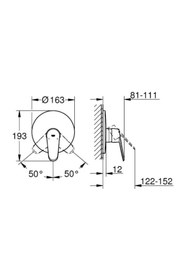 Resim Grohe Eurodisc Cosmopolitan Ankastre Duş Bataryası - 19549002 