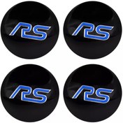 Resim İKTUNING RS LOGOLU 56 MM JANT GÖBEK DAMLA STICKER(MAVİ) 