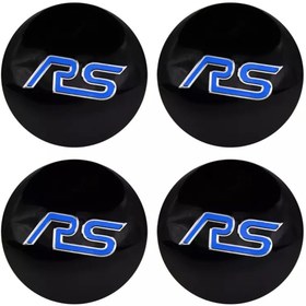 Resim İKTUNING RS LOGOLU 56 MM JANT GÖBEK DAMLA STICKER(MAVİ) 