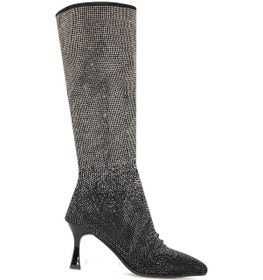 Resim Guja 25k134 Kadın Taşlı Topuklu Çizme Siyah Siyah 