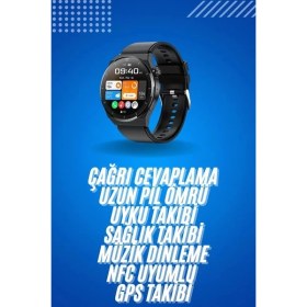 Resim Eco Lounge Amoled Ekran Metal Deri Silikon Kordonlu Uyku ve Sağlık Takibi 