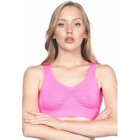 Resim Neon Fuşya Mı Emay 4001 Soft Sporcu Büstiyer Beyaz 