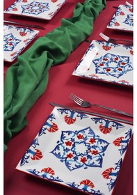 Resim Piatti Naturali 6'lı Çini Pasta Tabak Seti Tatlı Sunum Seti Servis 20cm 