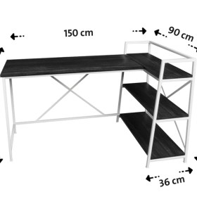 Resim Siyah Oyuncu Masası, Çift Yön Kullanıma Uygun, Bilgisayar Masası, Gamer Masası, Gaming Masa, L Masa 