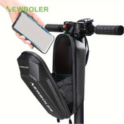 Resim Siyah Bisiklet Direksiyon Çantası Telefon Tutucu ile - Dayanıklı Polyester, Ayarlanabilir Askılar, Bisiklet Aksesuarları ve Araçları için Çoklu Bölümler, Güvenli Depolama Çözümü, Bisiklet Ekipmanı, Şık Tasarım, Sağlam Yapı 