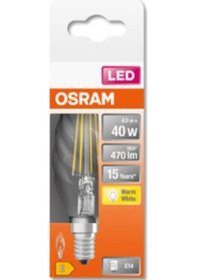 Resim Osram Led Super Star Filaman Dim 4,8W 2700K Sarı Işık 470lm E14 Mum 