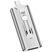 Resim Rogfer 32gb Mikro Usb 8 Pin Usb 2.0 3'ü 1 Arada Cep Telefonu Bilgisayarı U-disk Gümüş 