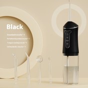 Resim Taşınabilir USB Şarj Edilebilir Akıllı Çipli Su Diş İpi - Şık Siyah Elektrikli Ağız İrrigatörü, 800mAh Lityum Pil, Çoklu Jet Uçları & Ağız Nozulu Dahil, Seyahat İçin Uygun, Baba Günü ve Anneler Günü Hediyesi 