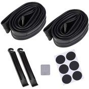 Resim Hombey 26x1.75/2.125 Bisiklet İç Lastik Seti - 2 Lastik + 2 Çekiç + 1 Tırpan + 6 Tamir Bandı, Kauçuk Malzeme, Dayanıklı, Sıcak Direnci 