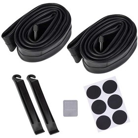 Resim Hombey 26x1.75/2.125 Bisiklet İç Lastik Seti - 2 Lastik + 2 Çekiç + 1 Tırpan + 6 Tamir Bandı, Kauçuk Malzeme, Dayanıklı, Sıcak Direnci 