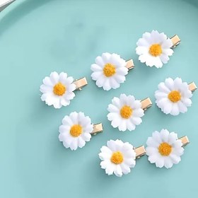 Resim 10 Adet Papatya Saç Tokası Sevimli Tatlı Stil Bandı Saç Aksesuarları, Günlük ve Dış Mekan Kullanımına Uygun 