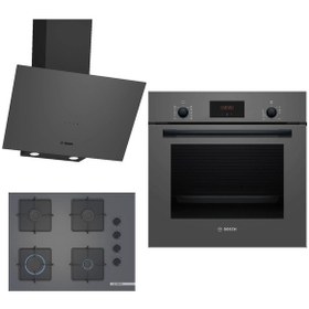 Resim Bosch HBF512BH1T-POP7C9P30O-DWK64PJ70T Ankastre Gri 3 Lü Set 310 