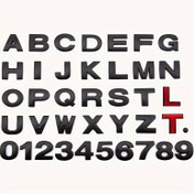 Resim Katı Çinko Alaşım Metin Harf Etiketleri Numara Etiketleri Araba Dekalleri Siyah İngilizce Harfler Araba Sticker Modifikasyon Numarası Araba Sticker DIY Süsleme 