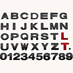 Resim Katı Çinko Alaşım Metin Harf Etiketleri Numara Etiketleri Araba Dekalleri Siyah İngilizce Harfler Araba Sticker Modifikasyon Numarası Araba Sticker DIY Süsleme 