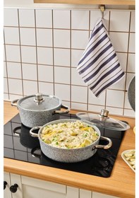 Resim Karaca Biogranit Nare 7 Parça Tencere Seti Mavi 