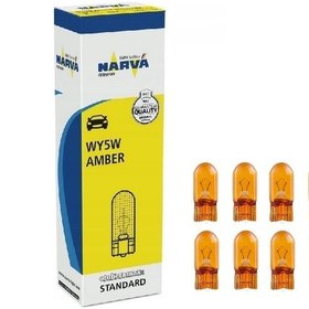 Resim Narva On Adet Wy5w 12v. T10 5w Dipsiz Sarı Ampul No:17169 