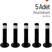 Resim İleri Trafik 5'li Metal Delinatör, Metal Duba Seti 45 x 9 cm 