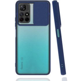 Resim HTStore Xiaomi Redmi Note 11 Kılıf Htstore Lensi Kapak-Lacivert 